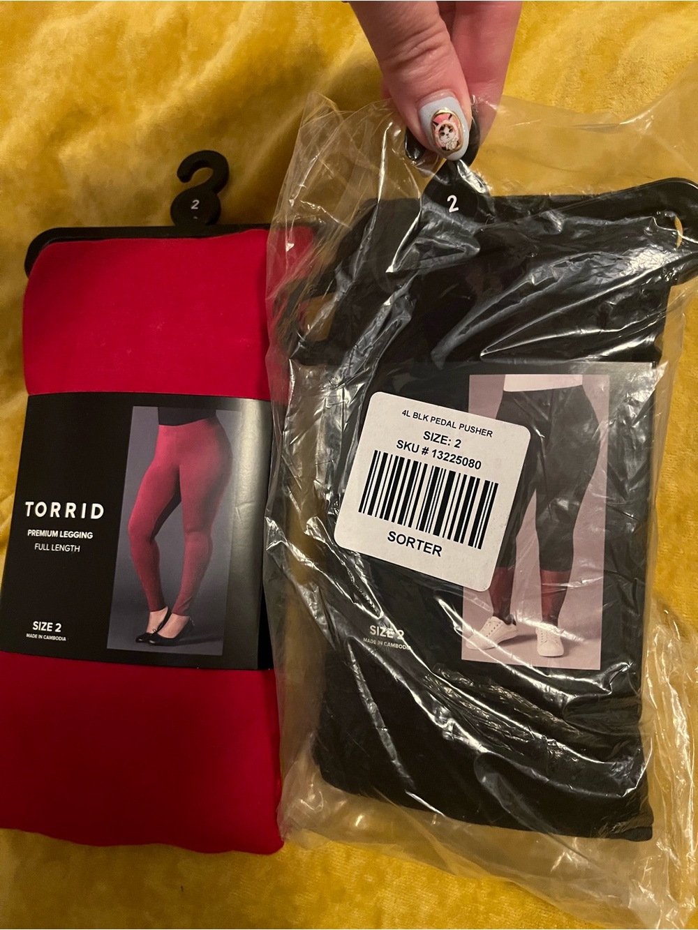 Torrid Full Length Premium Legging - Red and Crop Black  (Size 2)